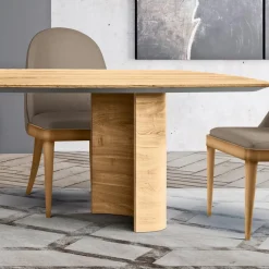 Tavolo da Soggiorno con Piano e Basamento in Legno Made in Italy - Asta