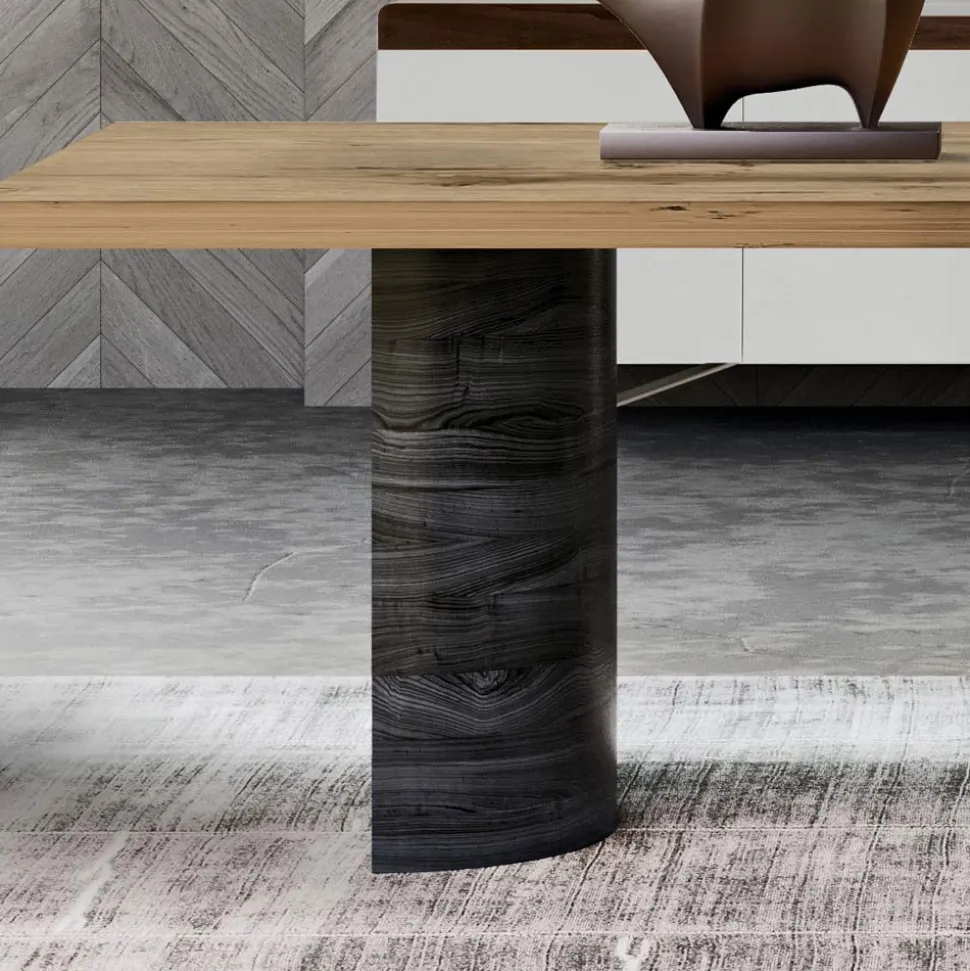 Tavolo da Zona Living Moderno in Legno Massello Made in Italy - Catrin