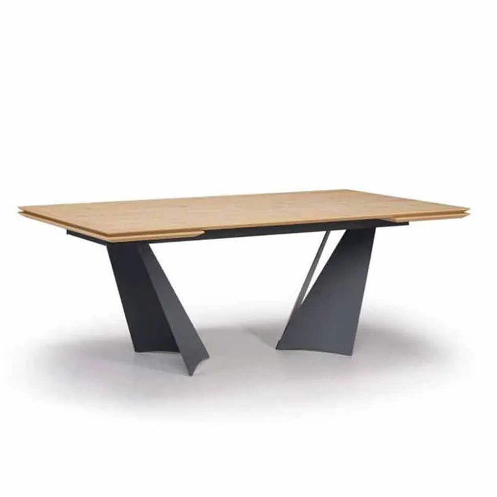 Tavolo Design Allungabile Fino a 294 cm in Legno e Metallo Made in Italy - Nuzzo