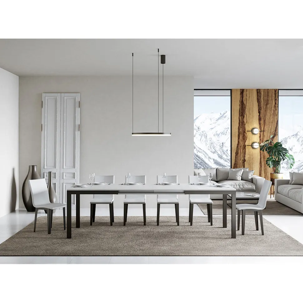 Tavolo Design con Piano in Legno Allungabile Fino a 440 cm Made in Italy - Foxy