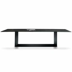 Tavolo di Design in Ceramica Noir Desir Opaco e Metallo Made in Italy – Moro