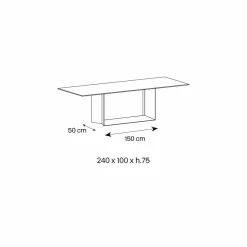 Tavolo di Design in Ceramica Noir Desir Opaco e Metallo Made in Italy – Moro