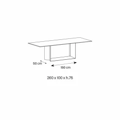 Tavolo di Design in Ceramica Noir Desir Opaco e Metallo Made in Italy – Moro