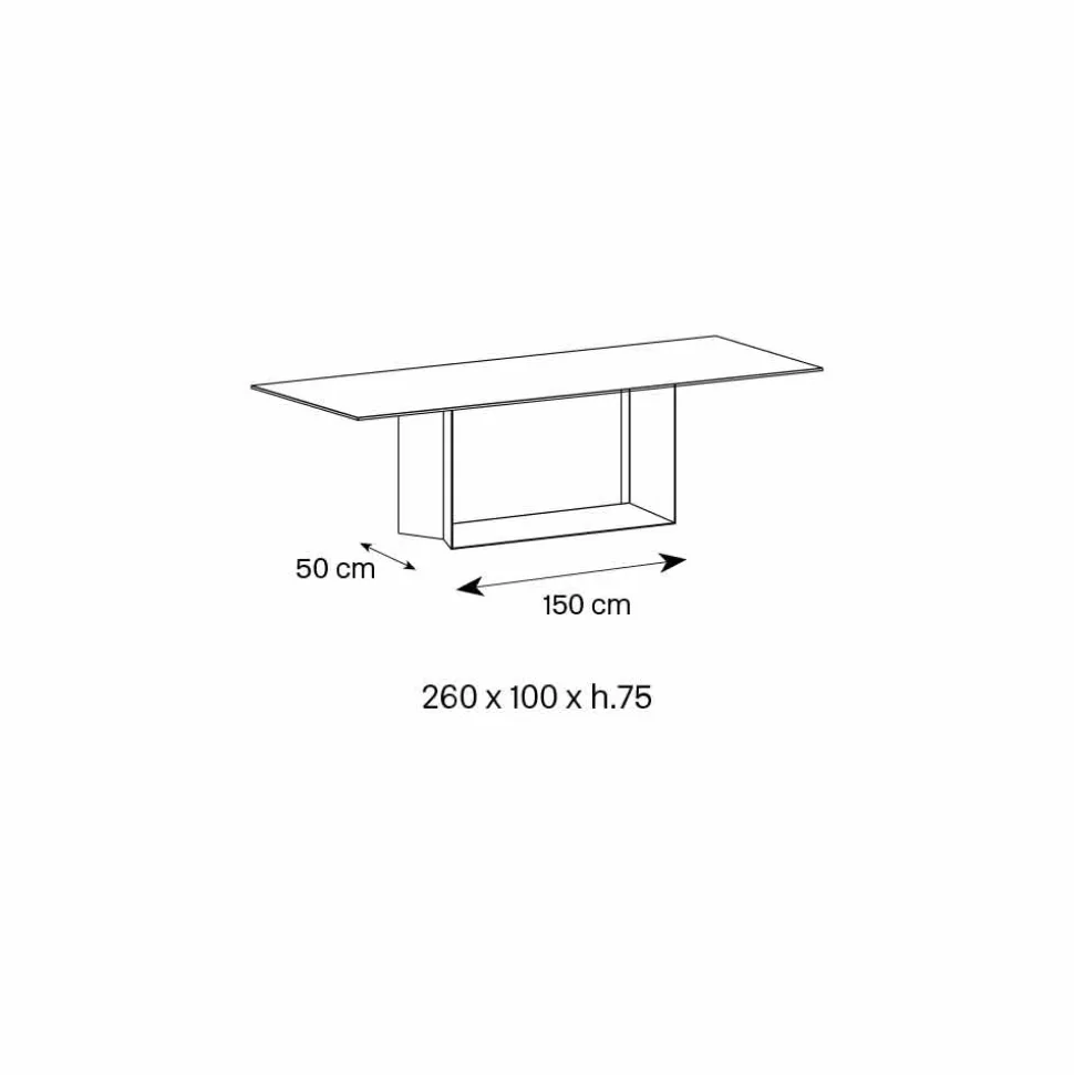Tavolo di Design in Ceramica Noir Desir Opaco e Metallo Made in Italy – Moro