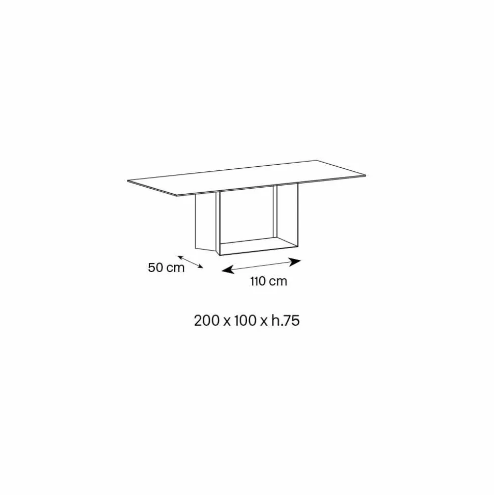 Tavolo di Design in Ceramica Noir Desir Opaco e Metallo Made in Italy – Moro