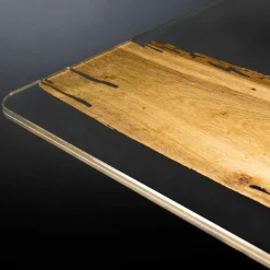Tavolo di design in legno di briccola veneziana e vetro Venezia