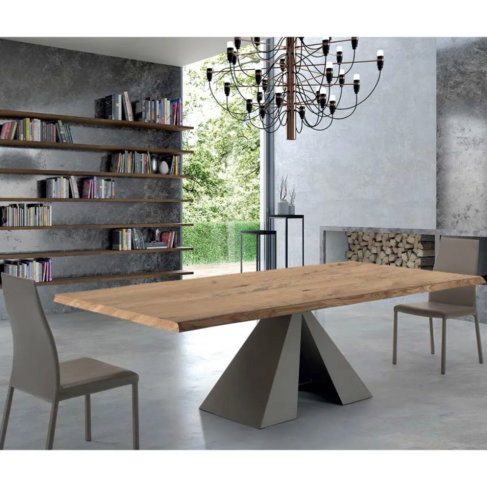 Tavolo di Design in Legno Impiallacciato e Acciaio Made in Italy – Dalmata
