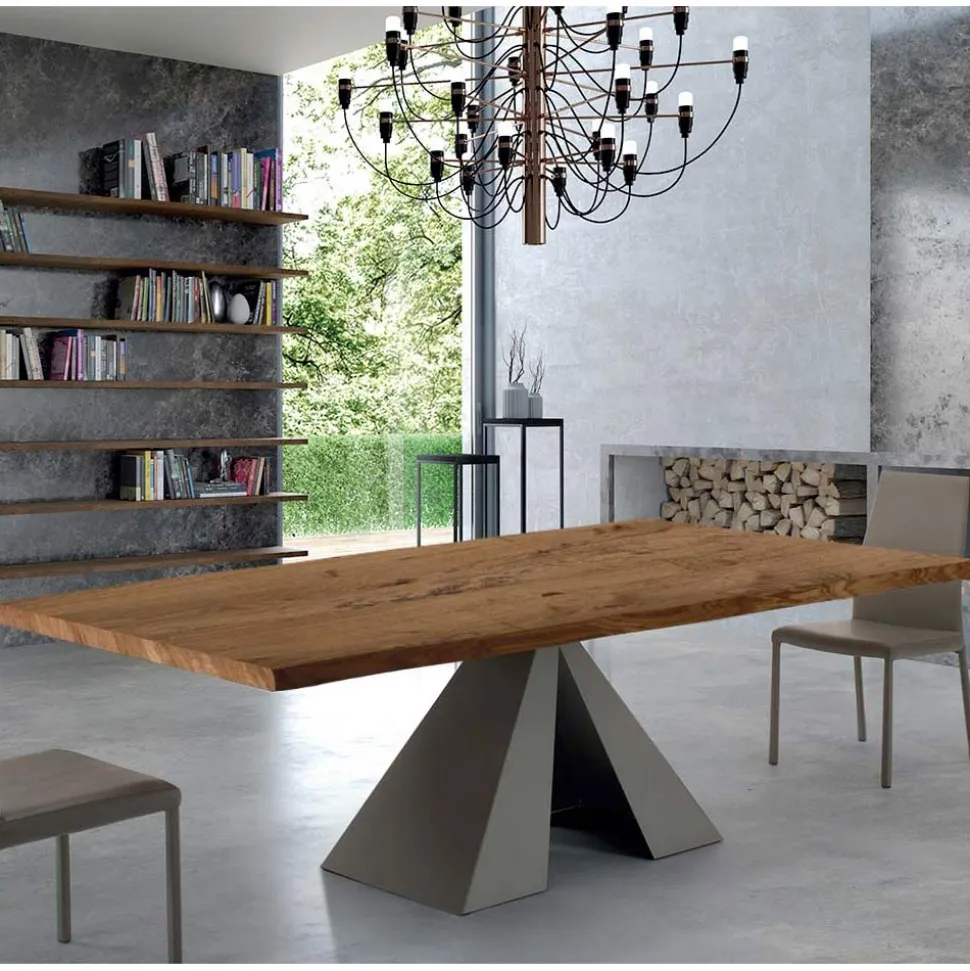 Tavolo di Design in Legno Impiallacciato e Acciaio Made in Italy – Dalmata