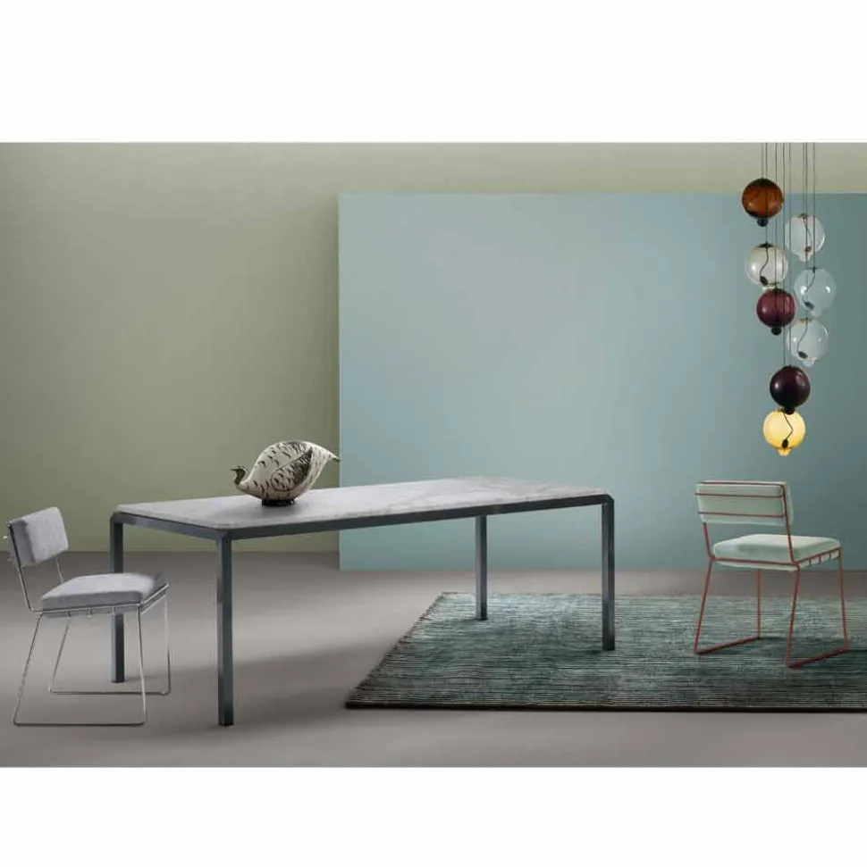 Tavolo di design in marmo bianco Bebop made in Italy