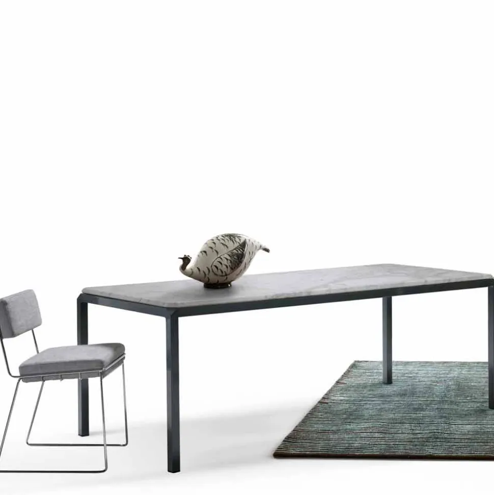 Tavolo di design in marmo bianco Bebop made in Italy