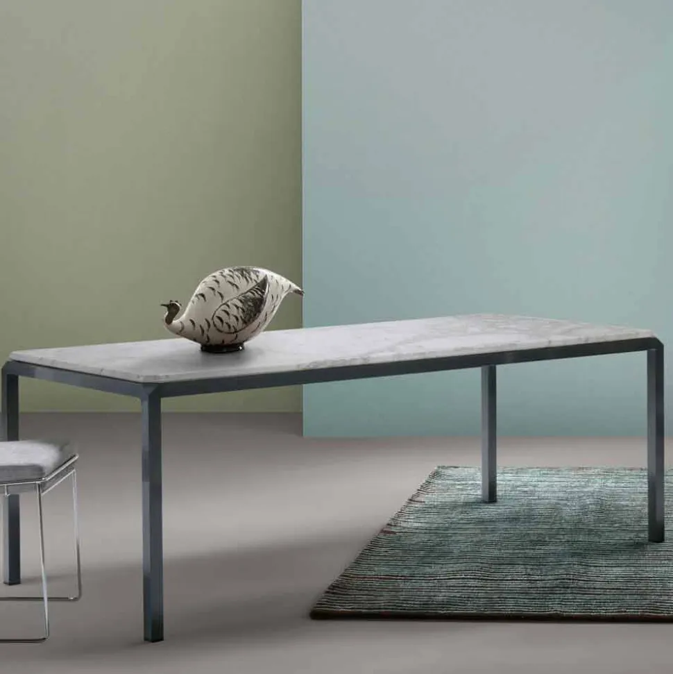 Tavolo di design in marmo bianco Bebop made in Italy