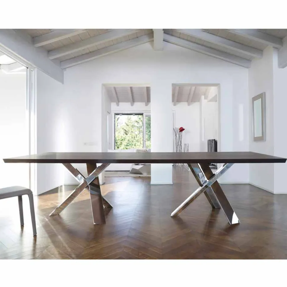 Tavolo di design moderno in legno 240x120cm made in Italy Tree