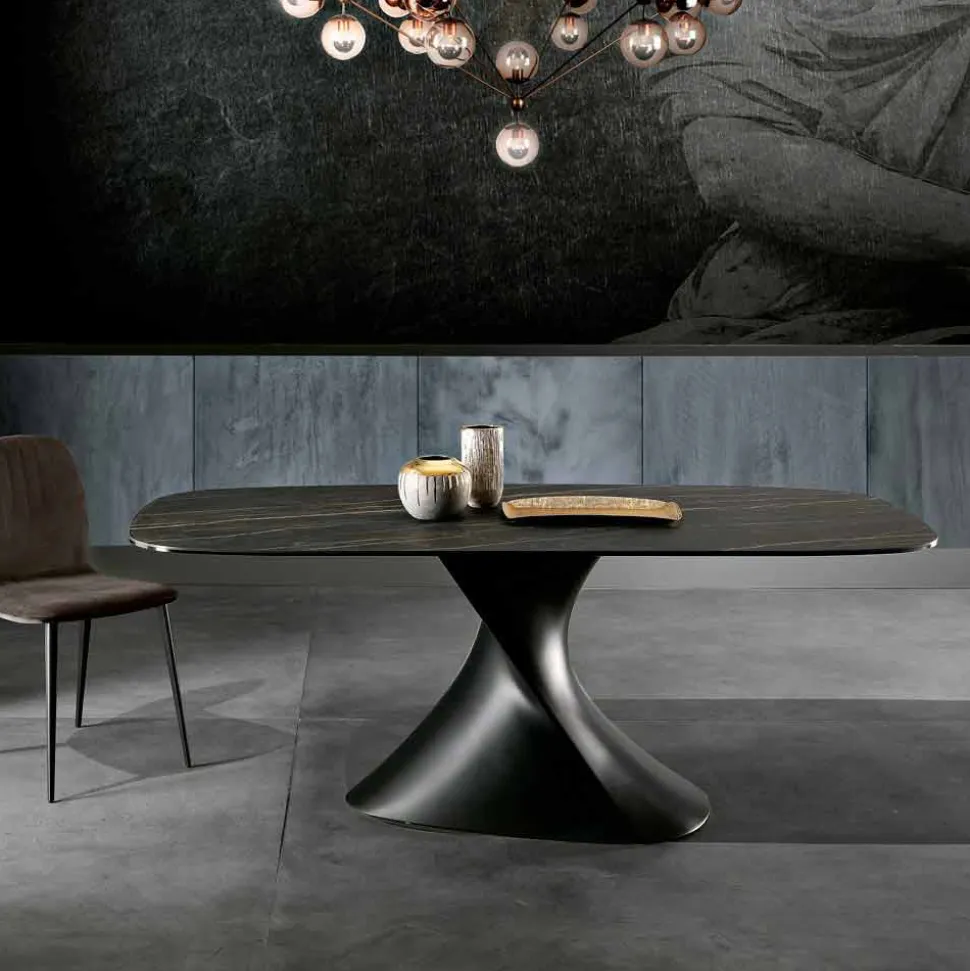 Tavolo di design moderno in vetroceramica prodotto in Italia, Clark