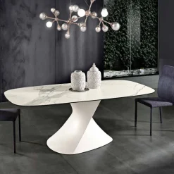 Tavolo di design moderno in vetroceramica prodotto in Italia, Clark