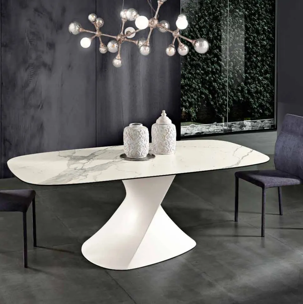 Tavolo di design moderno in vetroceramica prodotto in Italia, Clark