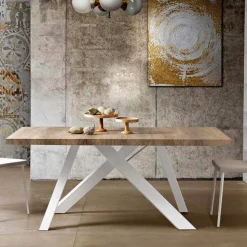 Tavolo estensibile moderno in legno melaminico made in Italy, Wilmer