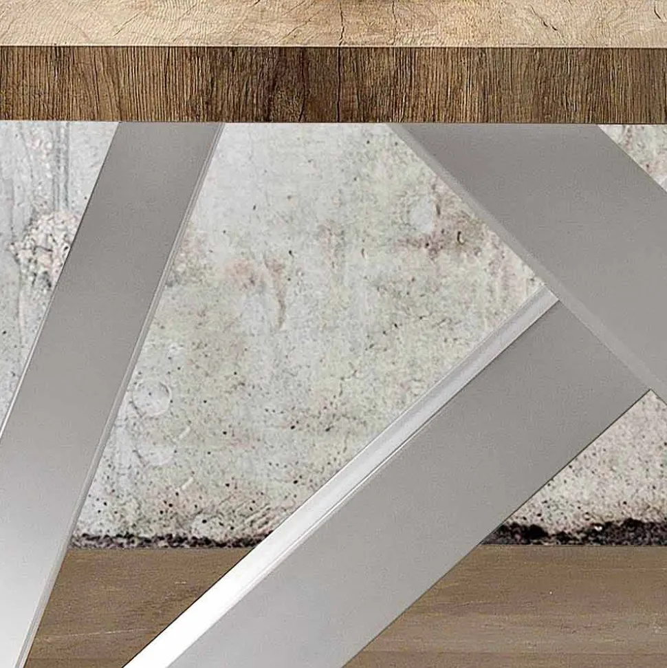 Tavolo estensibile moderno in legno melaminico made in Italy, Wilmer