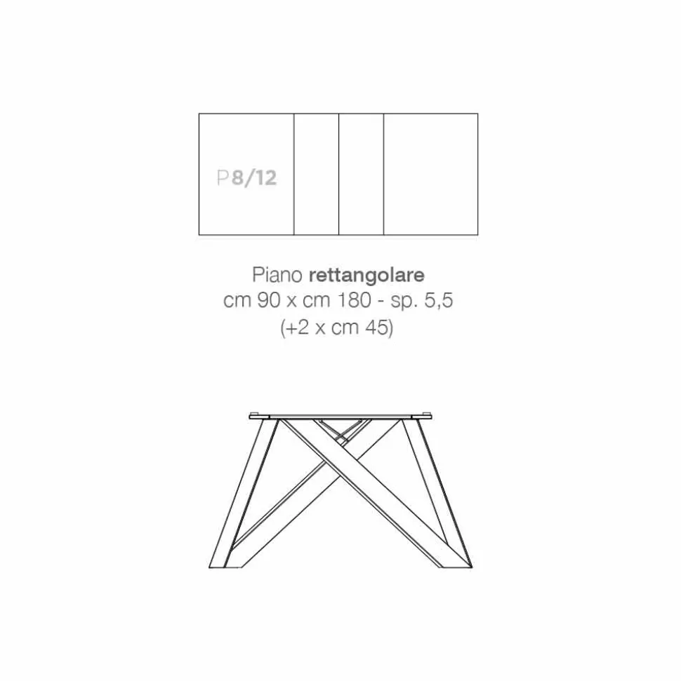 Tavolo estensibile moderno in legno melaminico made in Italy, Wilmer