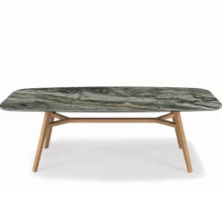 Tavolo Fisso a Botte con Base in Frassino Tinta Noce Canaletto Made in Italy - Nord
