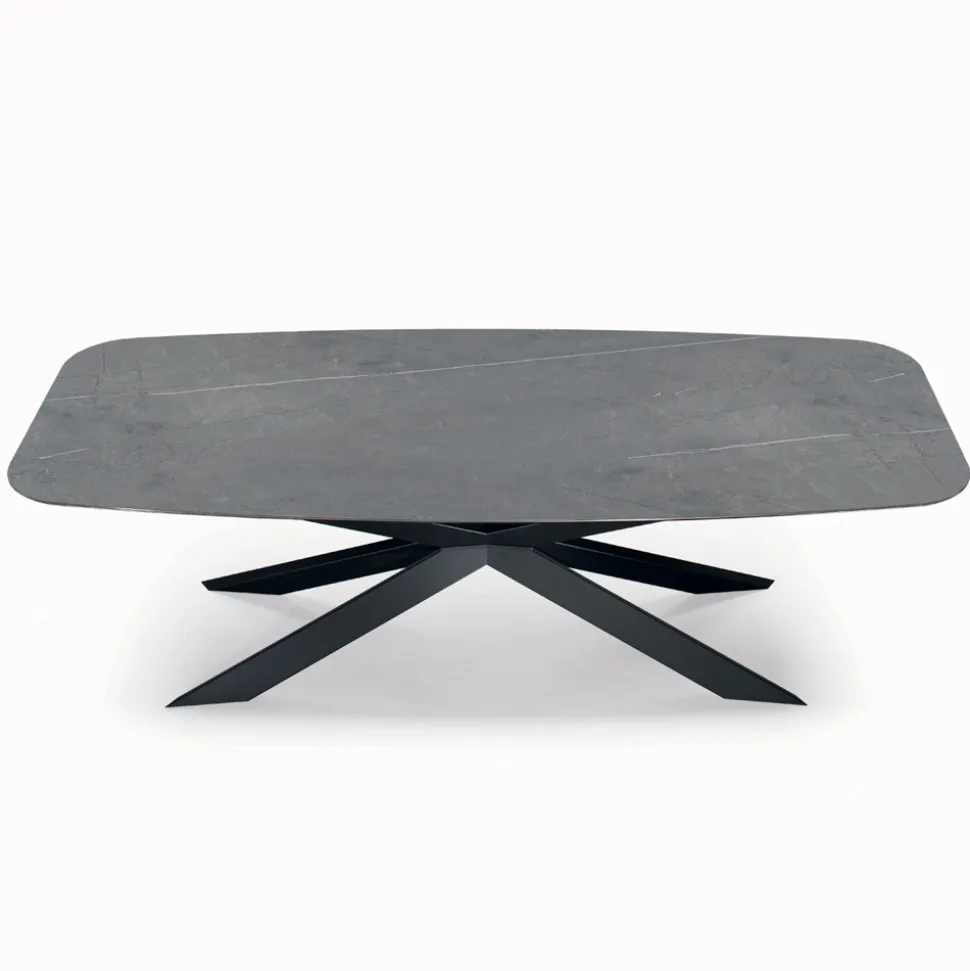 Tavolo Fisso a Botte con Piano in Laminato e Acciaio Made in Italy - Grotta