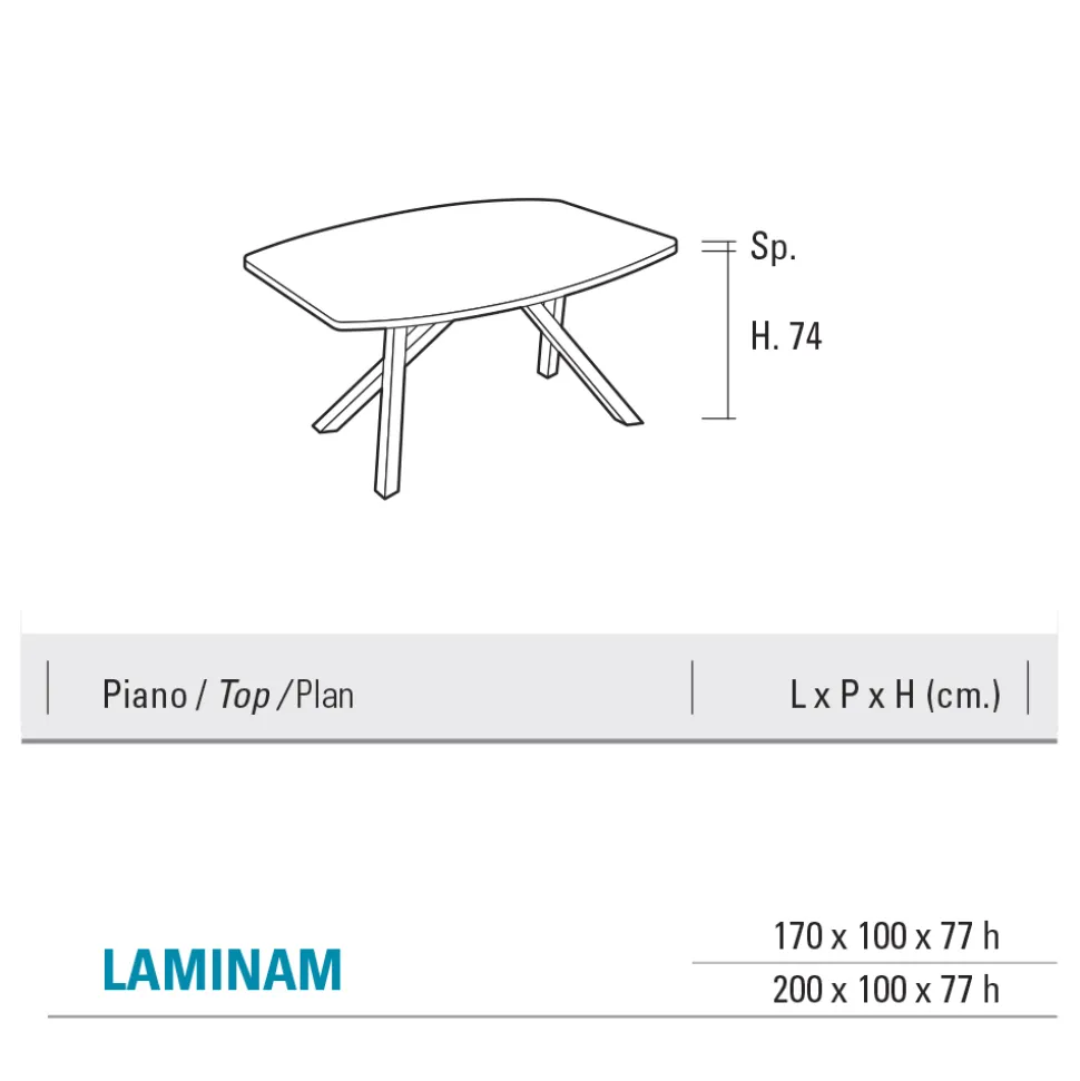 Tavolo Fisso a Botte in Laminam Calacatta Black Lucido - Dialogo
