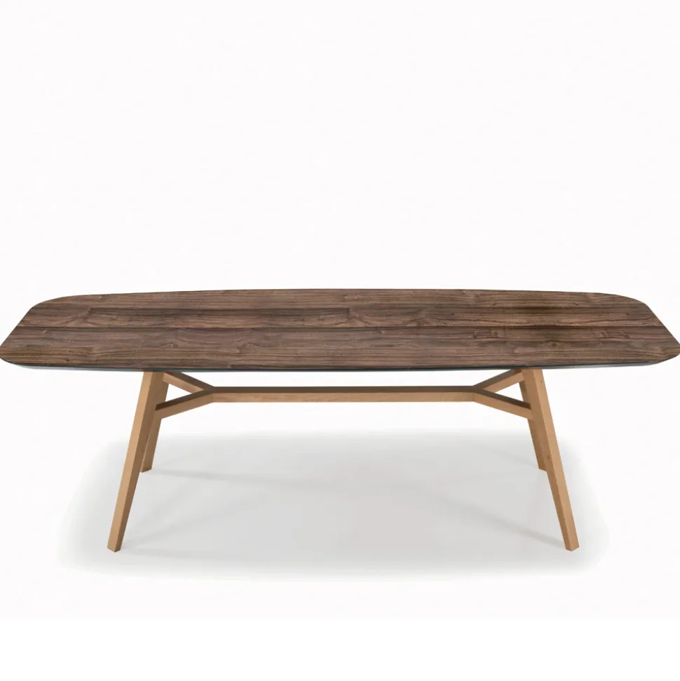 Tavolo Fisso a Botte in Laminato e Legno di Frassino Made in Italy - Nord
