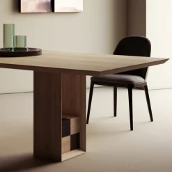 Tavolo Fisso con Basamento con Quadrotti Decorativi Made in Italy - Maugrim