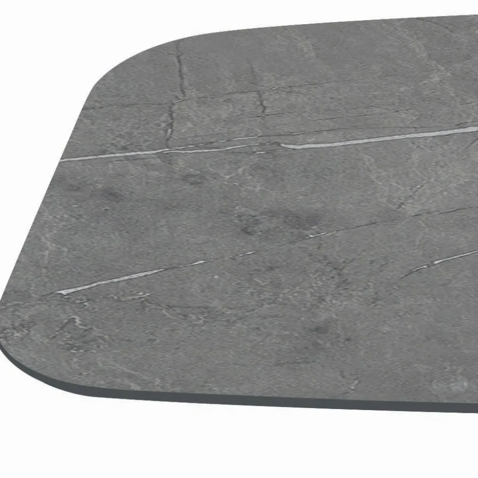 Tavolo Fisso con Base in Acciaio Nero e Piano in Laminato Made in Italy - Occhiali