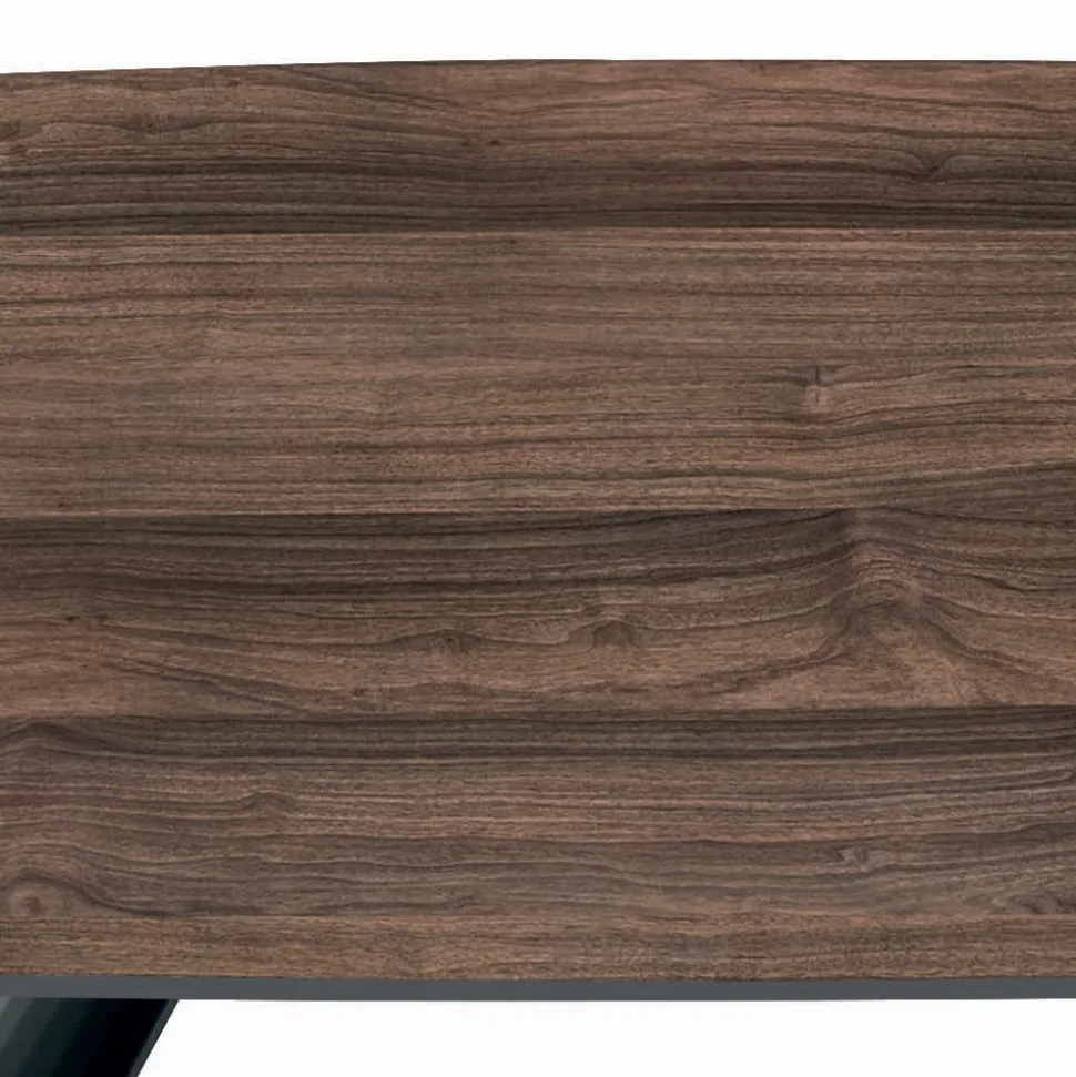 Tavolo Fisso con Base in Acciaio Nero e Piano in Laminato Made in Italy - Occhiali