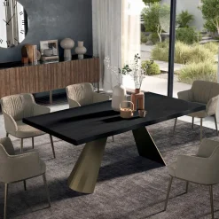 Tavolo Fisso con Bordo Scortecciato Irregolare Made in Italy - Occhiali