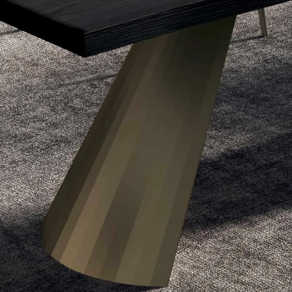 Tavolo Fisso con Bordo Scortecciato Irregolare Made in Italy - Occhiali