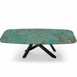Tavolo Fisso con Piano a Botte in Ceramica Made in Italy - Settimmio