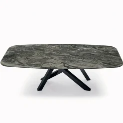 Tavolo Fisso con Piano a Botte in Ceramica Made in Italy - Settimmio