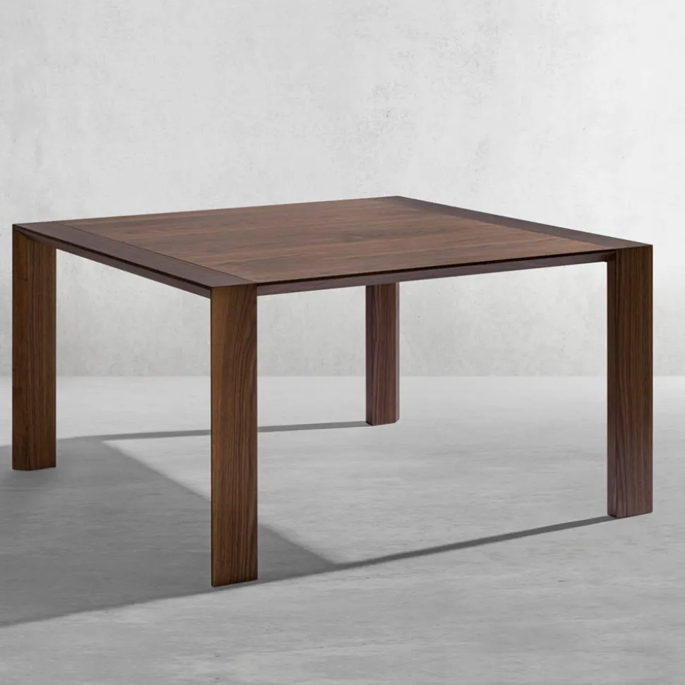 Tavolo Fisso con Piano Bisellato Noce Canaletto Made in Italy - Caspian