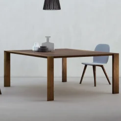Tavolo Fisso con Piano Bisellato Noce Canaletto Made in Italy - Caspian
