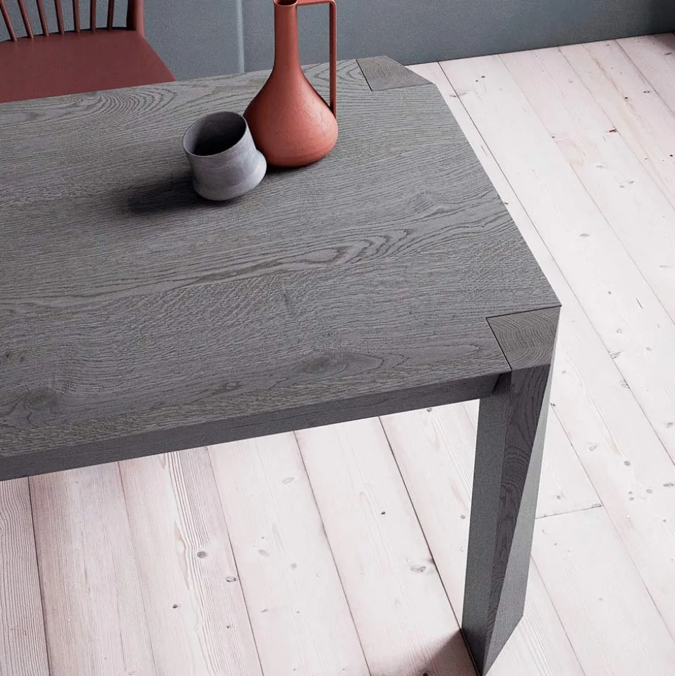 Tavolo Fisso con Piano Bisellato Listellare Made in Italy - Tratto