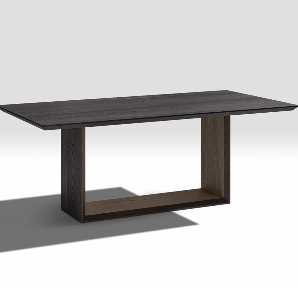 Tavolo Fisso con Piano Bisellato e Basamento Bicolore Made in Italy - Jadis