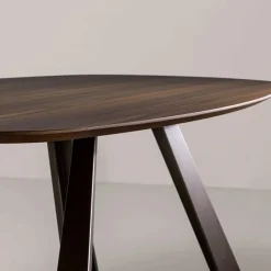 Tavolo Fisso con Piano Ellittico e Bordo Bisellato Made in Italy - Tirian