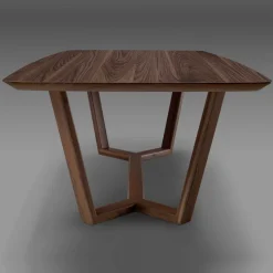 Tavolo Fisso con Piano Sagomato e Basamento in Legno Made in Italy - Digory