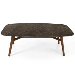 Tavolo Fisso da Pranzo in Ceramica Emperador Lucido Made in Italy - Nord