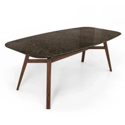 Tavolo Fisso da Pranzo in Ceramica Emperador Lucido Made in Italy - Nord