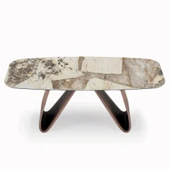 Tavolo Fisso da Soggiorno con Base in Legno Made in Italy - Equatore