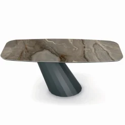 Tavolo Fisso in Acciaio e Piano in Ceramica Made in Italy - Pantaloni