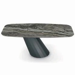 Tavolo Fisso in Acciaio e Piano in Ceramica Made in Italy - Pantaloni