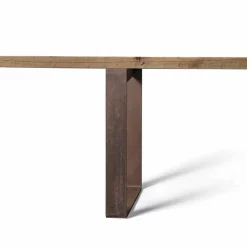 Tavolo fisso in legno massello ontano naturale design moderno, Antonio
