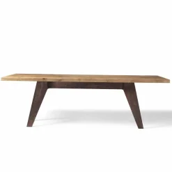 Tavolo fisso in legno massello ontano naturale design moderno, Antonio
