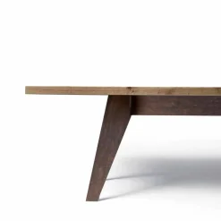 Tavolo fisso in legno massello ontano naturale design moderno, Antonio