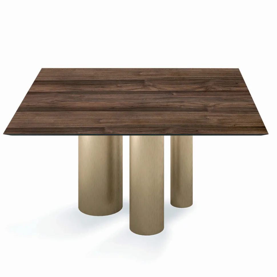 Tavolo Fisso Quadrato in Laminato e Acciaio Made in Italy - Forbici