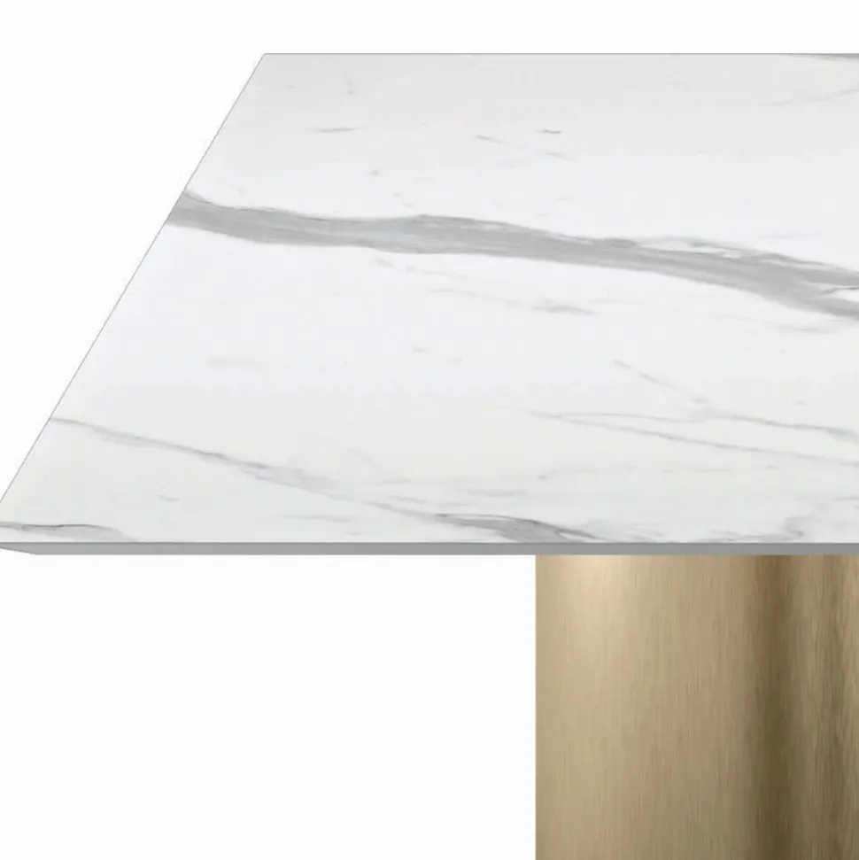 Tavolo Fisso Quadrato in Laminato e Acciaio Made in Italy - Forbici