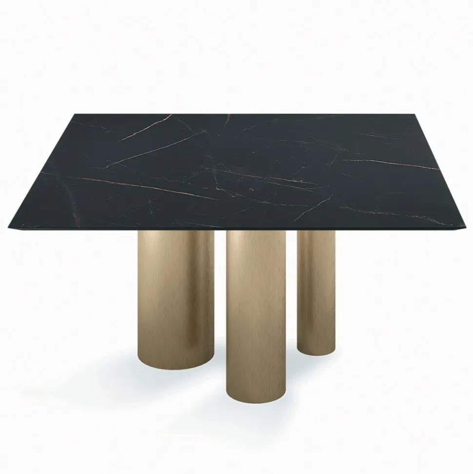 Tavolo Fisso Quadrato in Laminato e Acciaio Made in Italy - Forbici